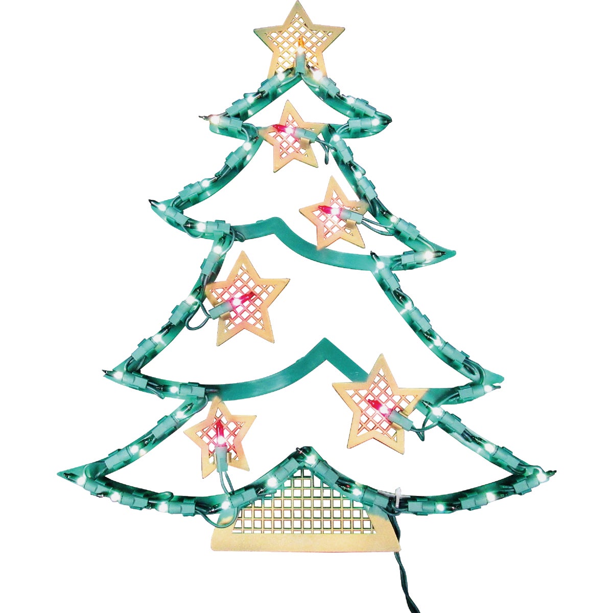J Hofert 18 In. Pre-Lit Christmas Tree Plaque with 43 Lights