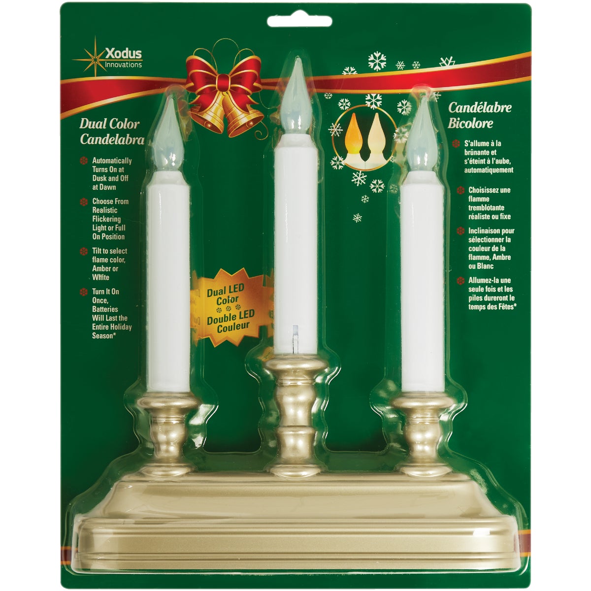 Xodus 10-1/4 In. x 9 In. x 2 In. Pewter LED Battery Operated Dual Candelabra Image 2