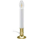 Xodus 8 In. H. x 1.75 In. D. Brass Finish Base Plug In Candle with 6 Hour Repeating Timer and Replaceable LED C7 Bulb Image 1