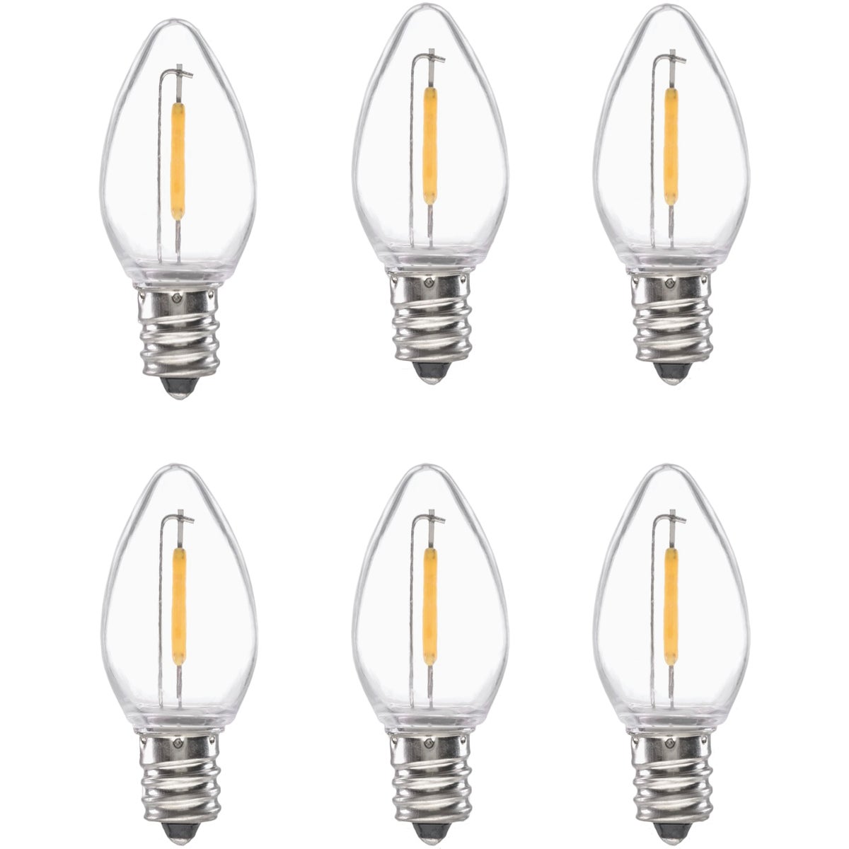 Xodus Clear 0.6W C7 LED Candle Light Bulb (6-Pack)