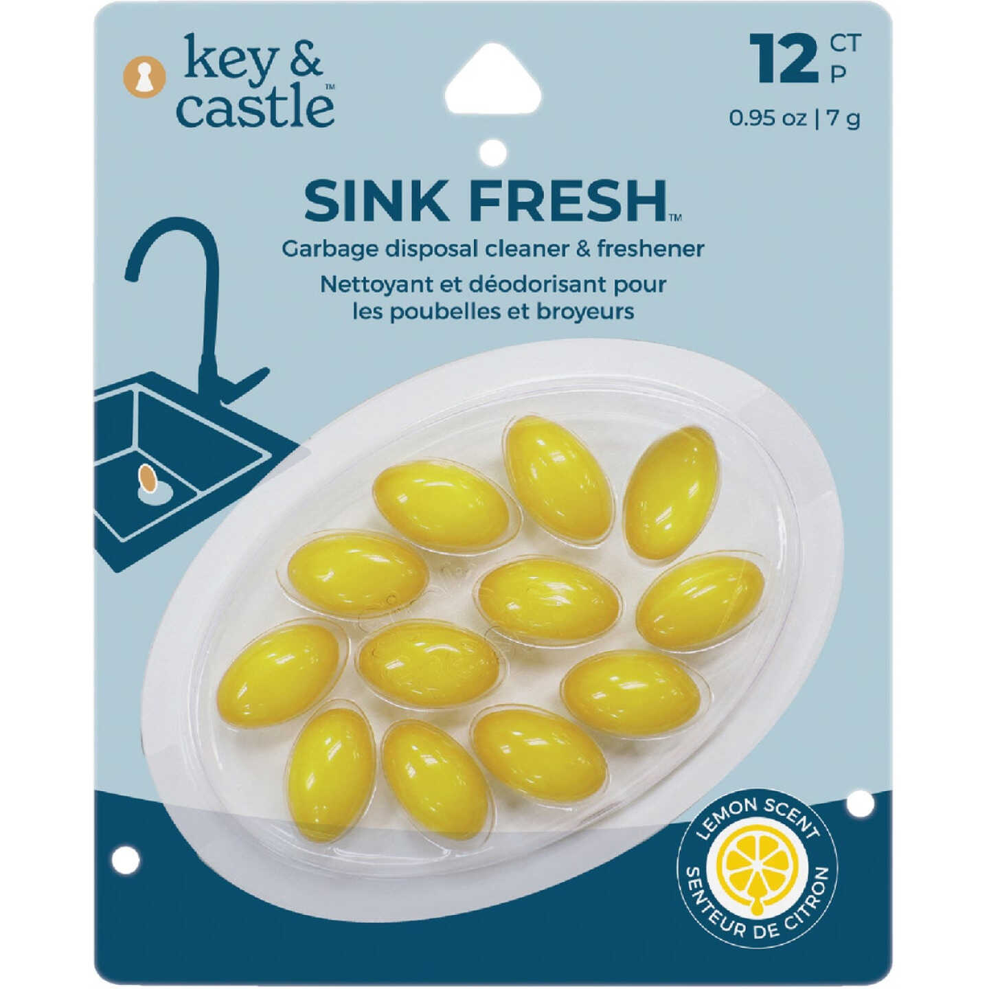Key & Castle Lemon Sink Fresh Garbage Disposer Cleaner & Freshener (12-Pack) Image 1