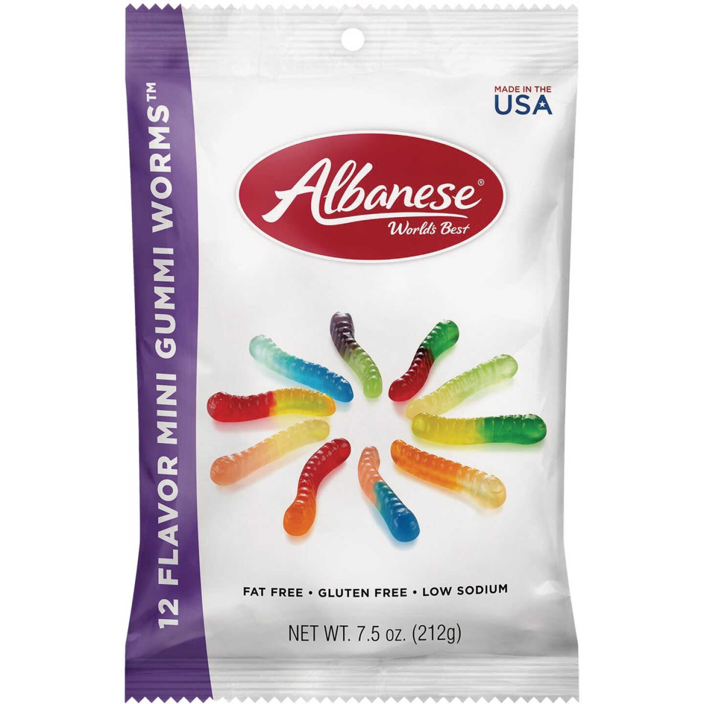 Albanese 7.5 Oz. 12-Flavor Gummi Worms Image 1