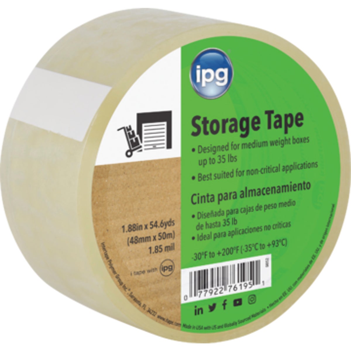 IPG 2 In. x 55 Yd. Clear Film Carton Sealing Tape