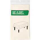 54 In. x 108 In. Ivory Rectangular Plastic Table Cover Image 1