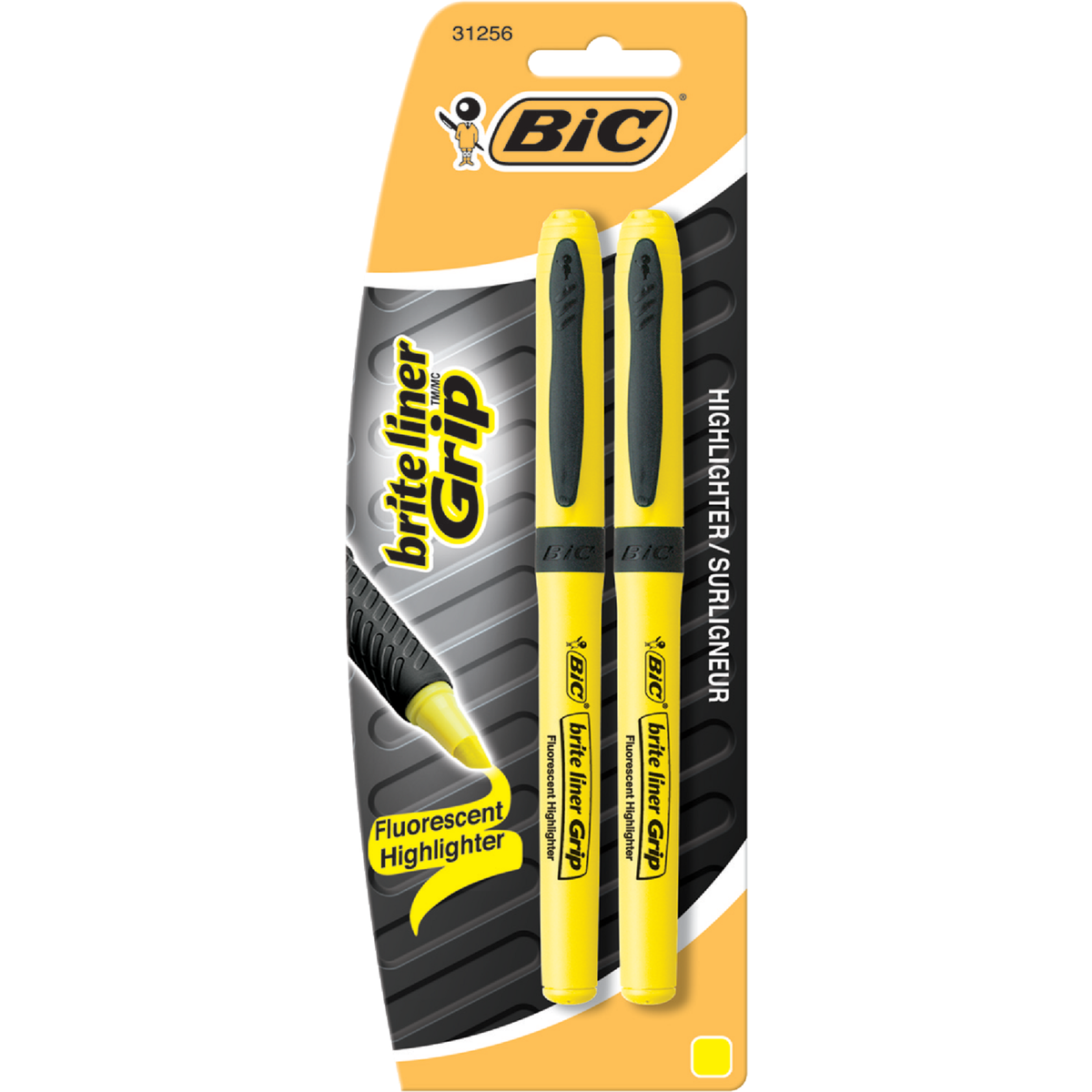 Bic Brite Liner Grip Chisel Tip Yellow Highlighter (2-Pack)