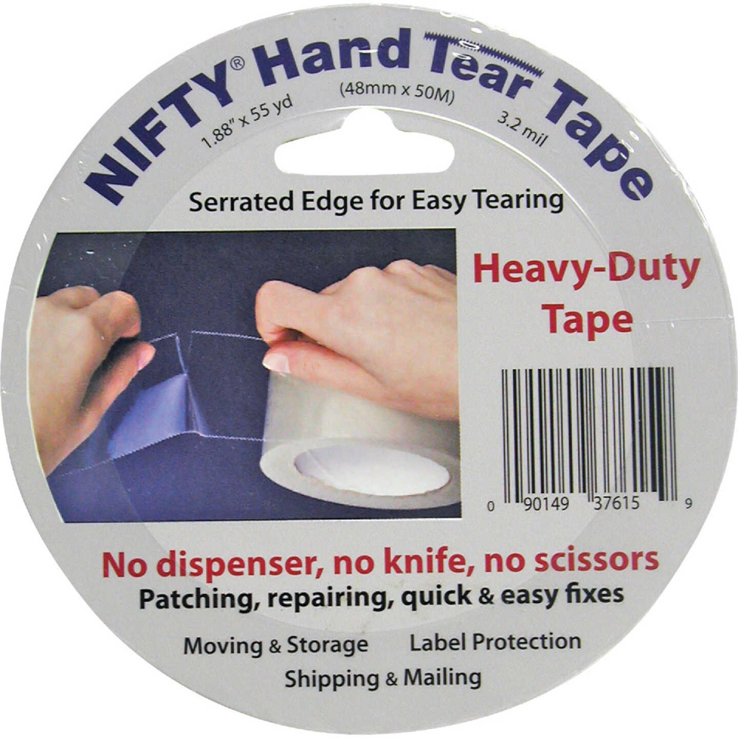 Nifty 2 In. x 55 Yd. Clear Hand Tear Sealing Tape Image 1