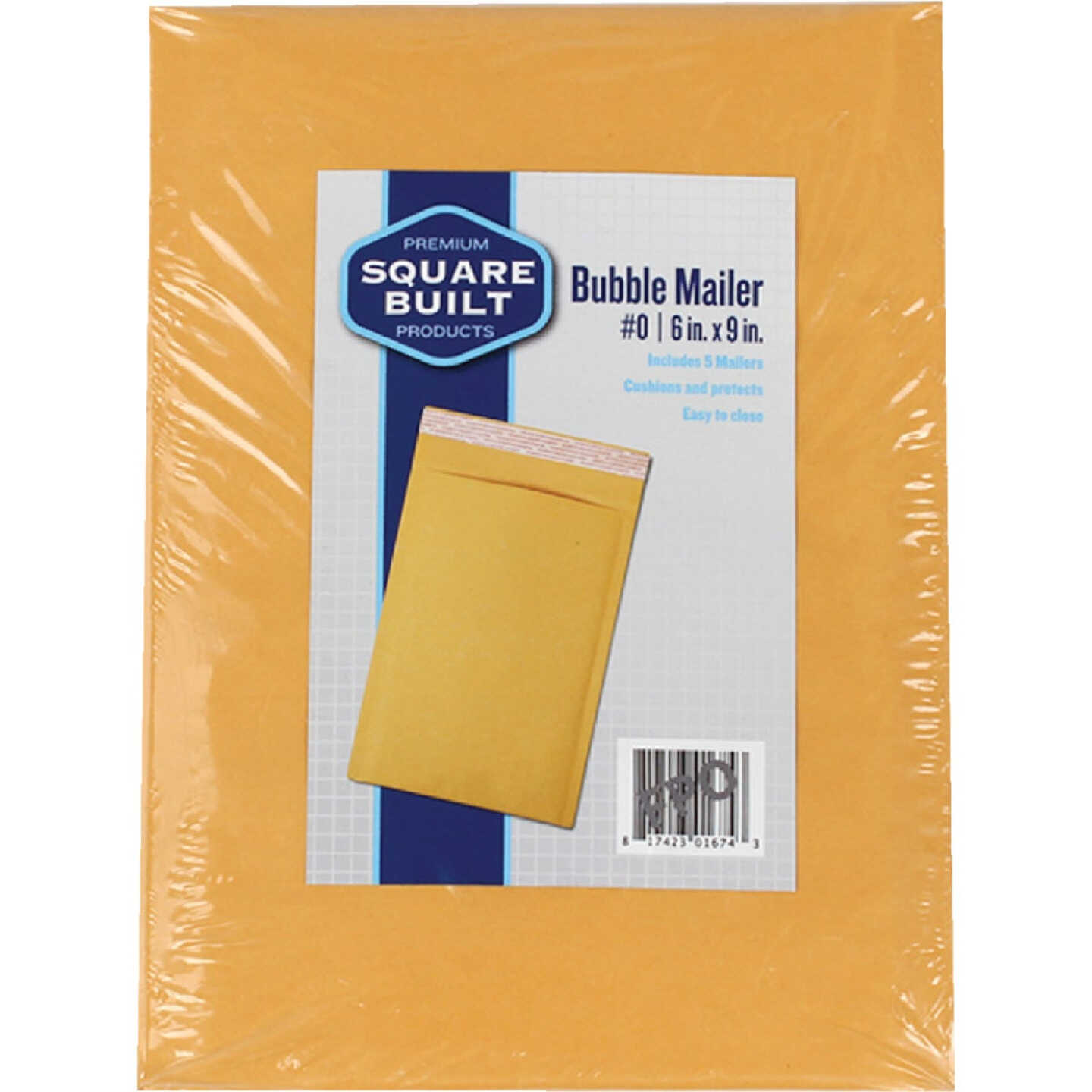 Square Built 6 In. x 9 In. #0 Bubble Mailer (5-Pack) Image 1