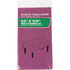 54 In. x 108 In. Burgundy Rectangular Plastic Table Cover Image 1