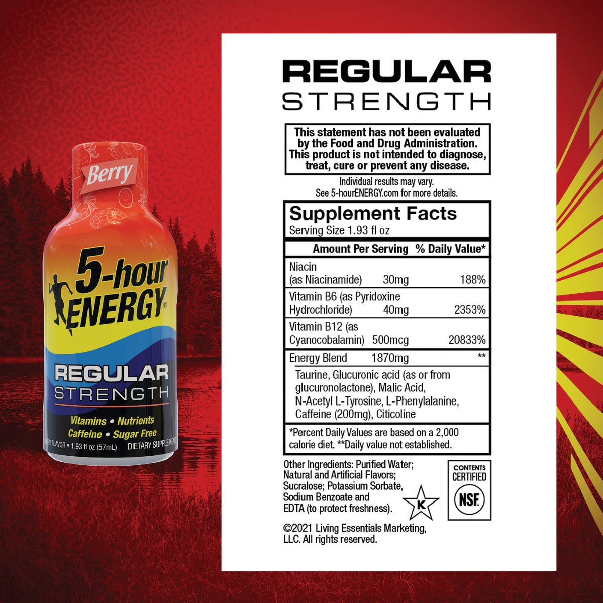 5-hour ENERGY Shot, Regular Strength, Berry, 1.93 oz Image 2