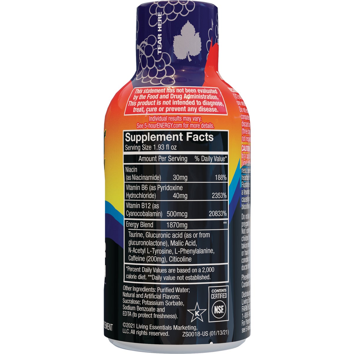 5-hour ENERGY Shot, Regular Strength, Grape, 1.93 oz Image 3