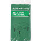 54 In. x 108 In. Hunter Green Rectangular Plastic Table Cover Image 1