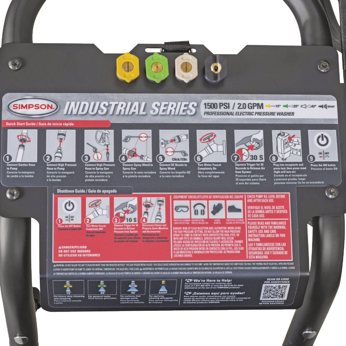 Simpson 1500 psi 2.0 GPM Cold Water Industrial Electric Pressure Washer Image 2