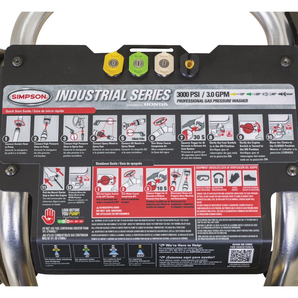 Simpson Pressure Washers 3000 PSI at 3.0 GPM HONDA GX200 with UDOR Triplex Pump Cold Water Gas Professional Pressure Washer Image 3