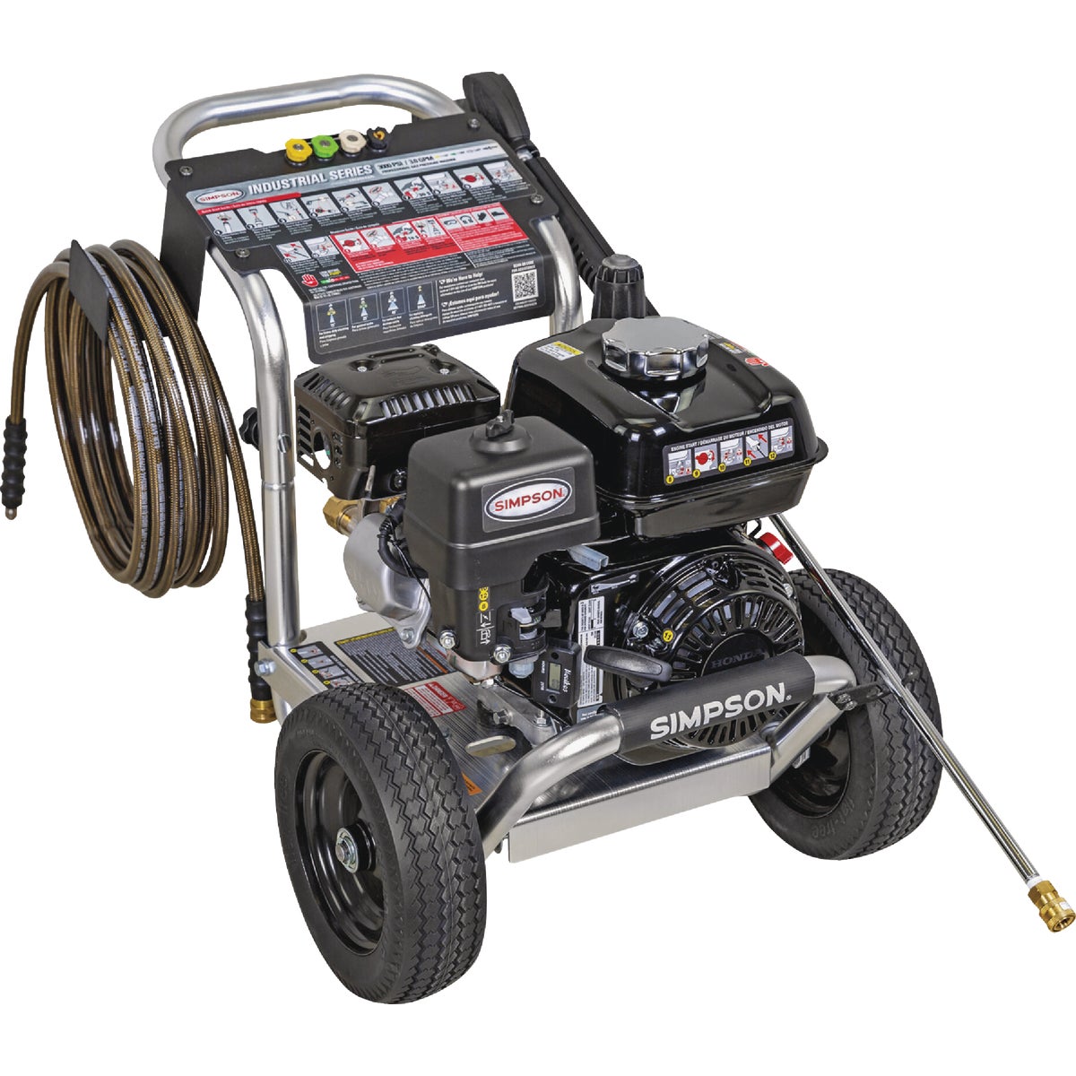 Simpson Pressure Washers 3000 PSI at 3.0 GPM HONDA GX200 with UDOR Triplex Pump Cold Water Gas Professional Pressure Washer