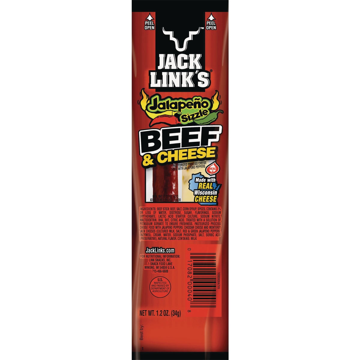 Jack Link's 1.2 Oz. Jalapeno & Teriyaki Meat & Cheese Snack