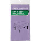 54 In. x 108 In. Lavender Rectangular Plastic Table Cover Image 1