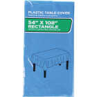 54 In. x 108 In. Cobalt Blue Rectangular Plastic Table Cover Image 1