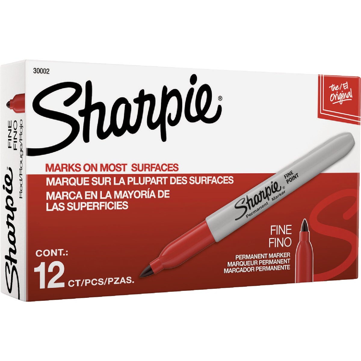 Sharpie Red Fine Point Permanent Marker (12-Pack)