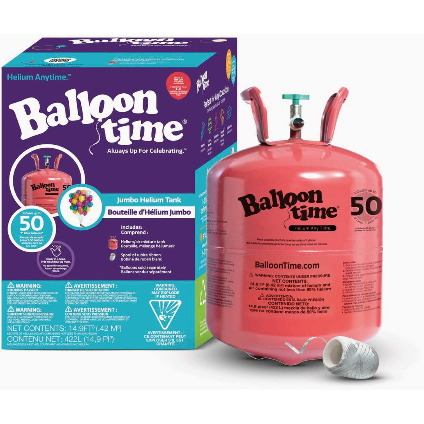 Balloon Time Jumbo Helium Tank Image 2