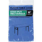 30 In. x 72 In. Royal Blue Stay-Put Fitted Rectangular Table Cover Image 1