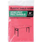 30 In. x 96 In. Red Stay-Put Fitted Table Cover Image 1