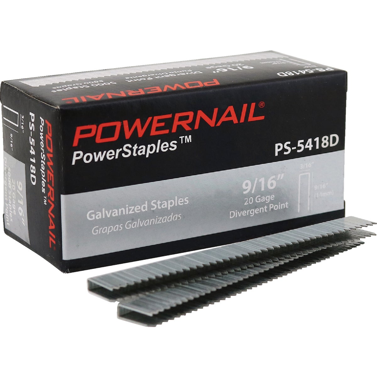 Powernail 20-Gauge Divergent Point Collated Flooring Staple, 3/16 In. x 9/16 In. (5,000 Count) Image 2