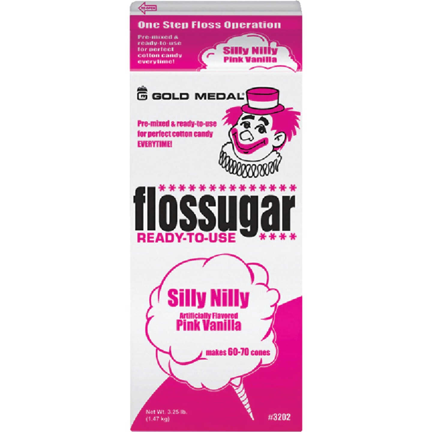 Gold Medal 1/2 Gal. Pink Vanilla Cotton Candy Sugar Image 1