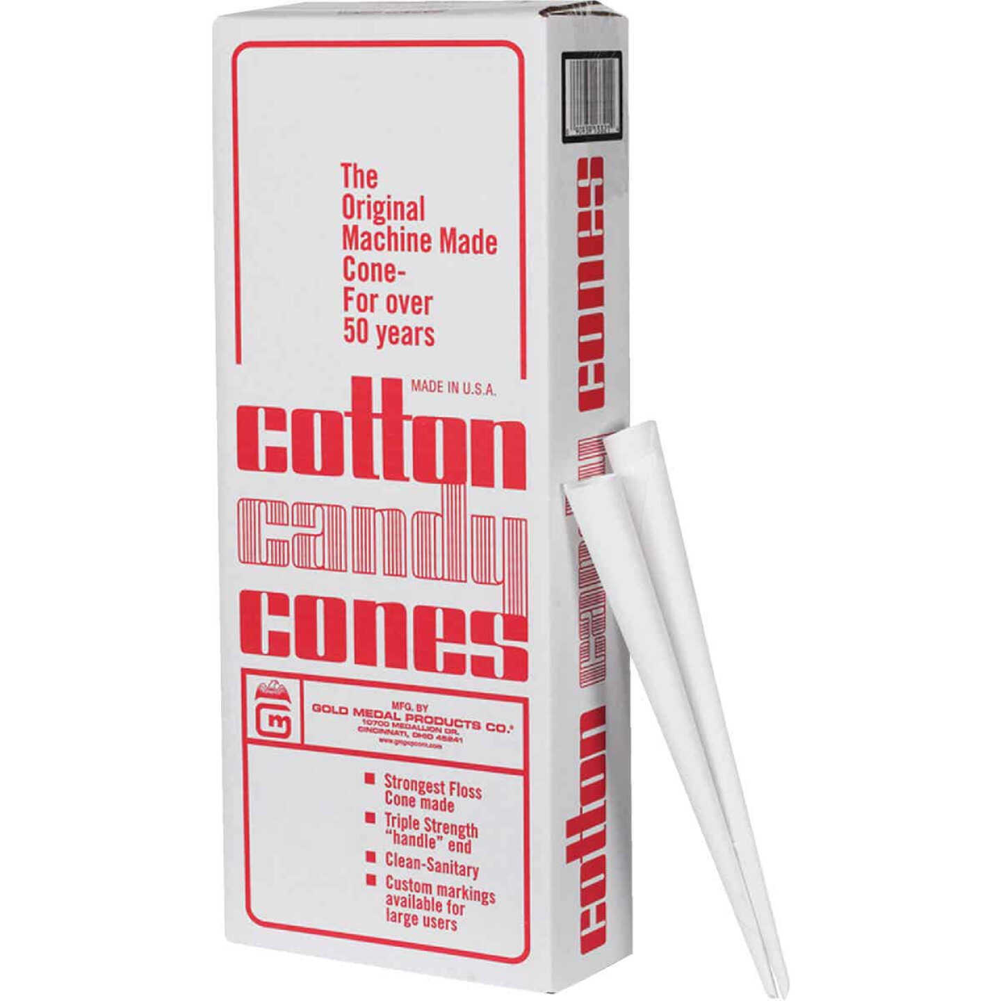 Gold Medal Sturdy Kraft Paper Cotton Candy Cones Image 1